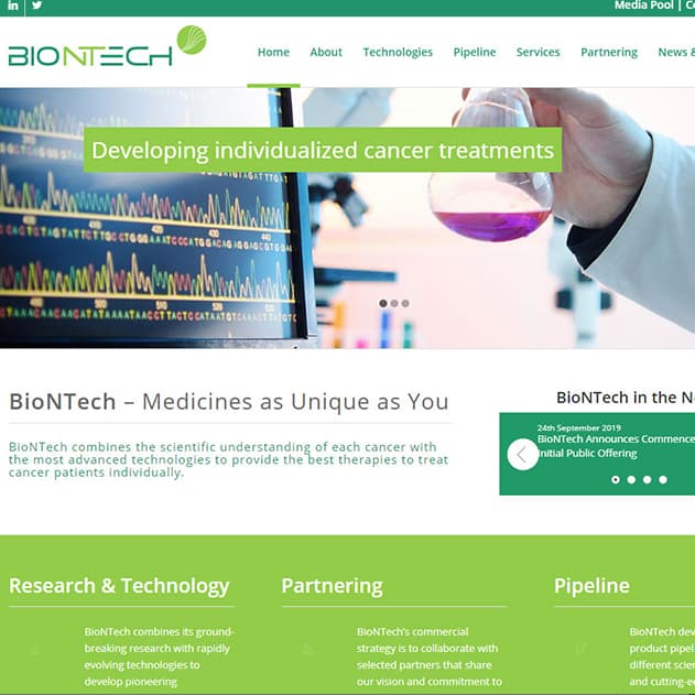 Biontech WordPress Website Screenshot