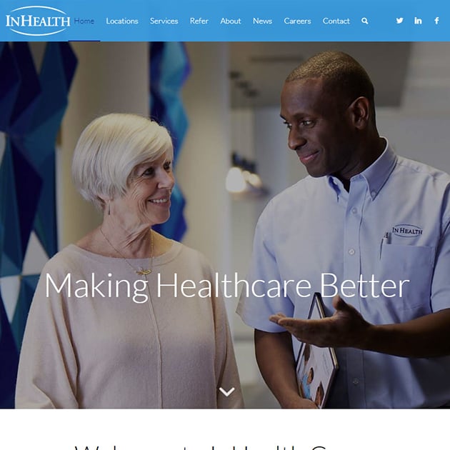 InHealth Group WordPress Website Screenshot