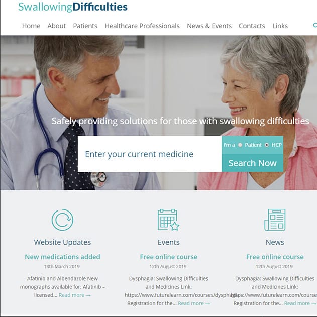 Swallowing Difficulties WordPress website screenshot
